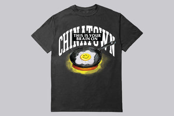 Chinatown Market Smiley Brain on Fried T-Shirt black