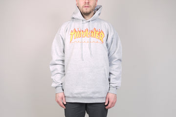 Thrasher Flame Hoodie heather grey