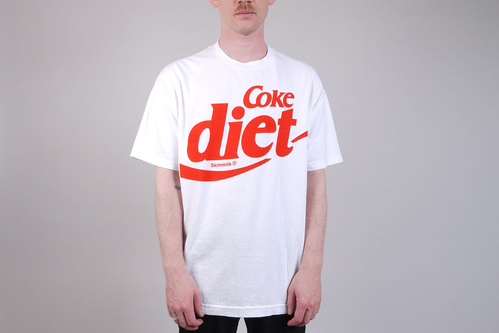 Skim Milk Coke Diet Tee white