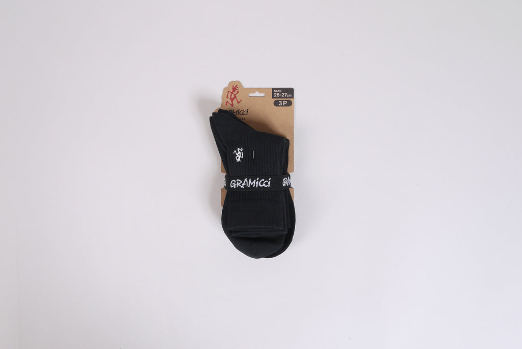 Gramicci Basic Crew Socks (3-Pack) black