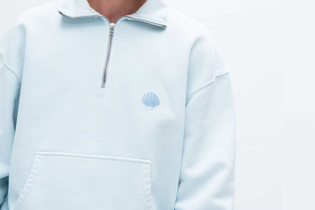 New Amsterdam Slab Half-Zip light blue