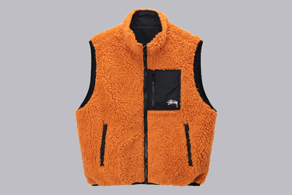 Stussy Sherpa Vest orange