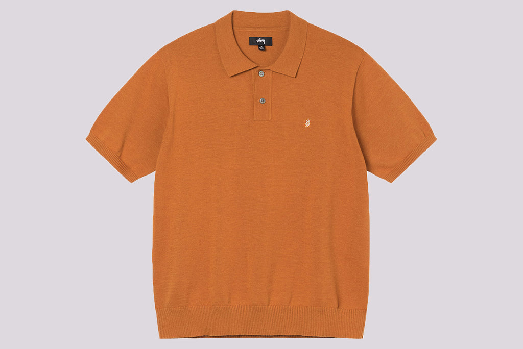 Stussy Classic SS Polo Sweater orange